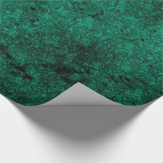 Papier Cadeau Papier d'enveloppement de Damas de Goth, vert prof (Coin)