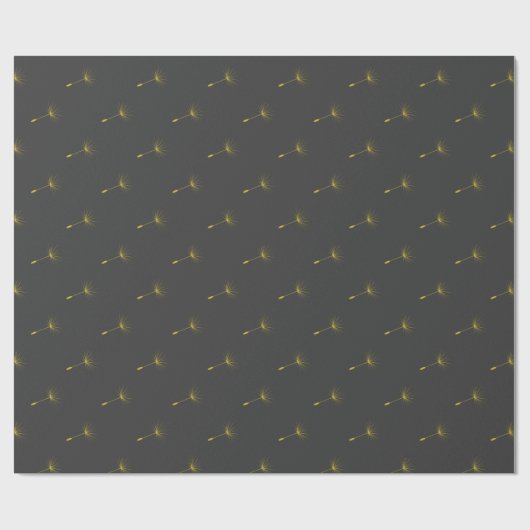 Papier Cadeau Papier d'enveloppement de Dandelion jaune/gris (Plat)