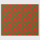 Papier Cadeau Papier d'enveloppement de diamant rouge et vert (Plat)