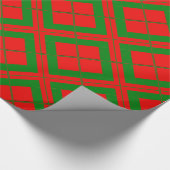 Papier Cadeau Papier d'enveloppement de diamant rouge et vert (Coin)