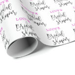 Papier Cadeau Papier d'enveloppement de douche nuptiale Script<br><div class="desc">Faites chaque cadeau spécial grâce à notre papier d'enveloppement de Fêtes des mariées personnalisé! Doté du nom de la mariée, de ses initiales ou d’un message personnalisé, ce beau papier ajoute une touche personnelle et attentive à vos cadeaux et décors de douche nuptiale. Disponible dans des dimensions différentes, notre papier...</div>