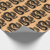 Papier Cadeau Papier d'enveloppement de dragon chinois tradition (Coin)