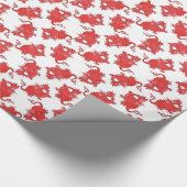 Papier Cadeau Papier d'enveloppement de dragons rouges mignons p (Coin)