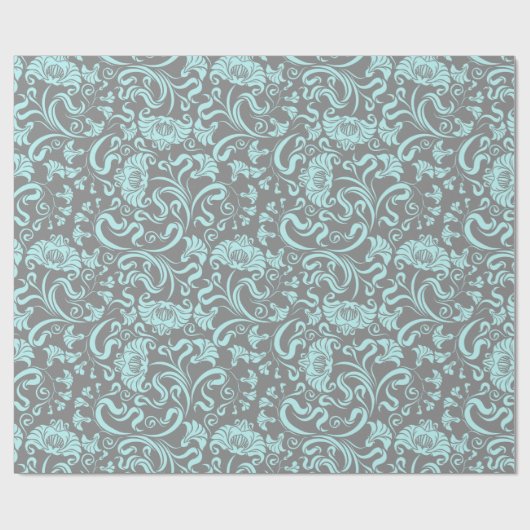 Papier Cadeau Papier d'enveloppement de fleurs/Damas (Plat)