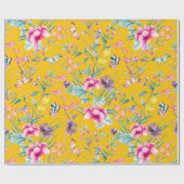 Papier Cadeau Papier d'enveloppement de fleurs et de papillons C (Plat)