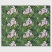 Papier Cadeau Papier d'enveloppement de fleurs roses (Plat)