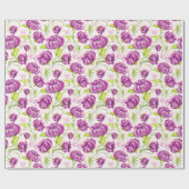 Papier Cadeau Papier d'enveloppement de fleurs violettes, 30 po (Plat)