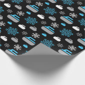 Papier Cadeau Papier d'enveloppement de flocon de neige et de cu (Coin)