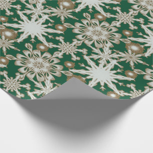 Papier Cadeau Papier d'enveloppement de flocons de neige glacé O