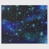 Papier Cadeau Papier d'enveloppement de galaxie bleue (Plat)