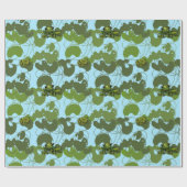 Papier Cadeau Papier d'enveloppement de grenouille adorable (Plat)