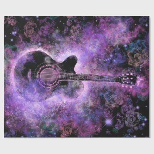 Papier Cadeau Papier d'enveloppement de guitare (Plat)