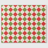 Papier Cadeau Papier d'enveloppement de Jacquard rouge et vert (Plat)