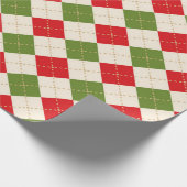 Papier Cadeau Papier d'enveloppement de Jacquard rouge et vert (Coin)