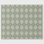 Papier Cadeau Papier d'enveloppement de Jacquard vert poussiéreu (Plat)