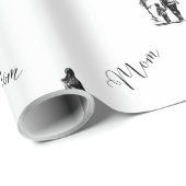 Papier Cadeau Papier d'enveloppement de la fête des mères | Papi (Coin rond)