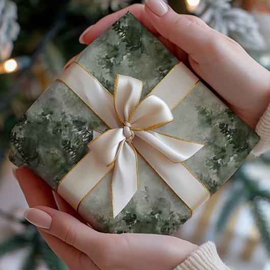 Papier Cadeau Papier d'enveloppement de la forêt d'aquarelle