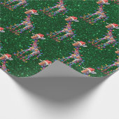 Papier Cadeau Papier d'enveloppement de la Giraffe de Noël (Coin)