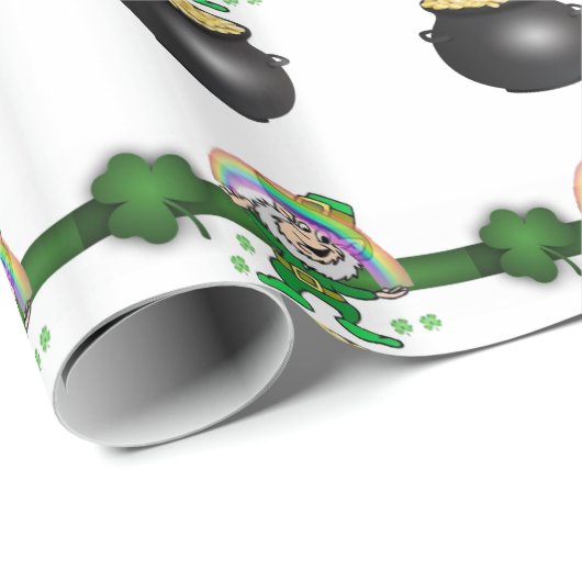 Papier Cadeau Papier d'enveloppement de la Saint-Patrick (Coin rond)