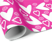 Papier Cadeau Papier d'enveloppement de la Saint-Valentin Coeurs (Coin rond)