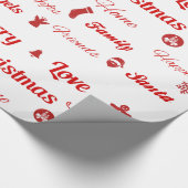 Papier Cadeau Papier d'enveloppement de la typographie de Noël (Coin)