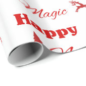 Papier Cadeau Papier d'enveloppement de la typographie de Noël (Coin rond)