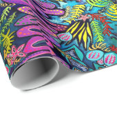 Papier Cadeau Papier d'enveloppement de la vie marine (Coin rond)