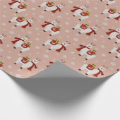 Papier Cadeau Papier d'enveloppement de lamas de Noël (Coin)