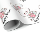 Papier Cadeau Papier d'enveloppement de lapin de Pâques (Coin rond)