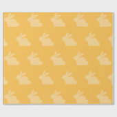 Papier Cadeau Papier d'enveloppement de lapin de Pâques jaune (Plat)