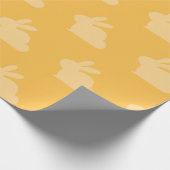 Papier Cadeau Papier d'enveloppement de lapin de Pâques jaune (Coin)