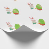 Papier Cadeau Papier d'enveloppement de lapin de Pâques mignon (Coin)
