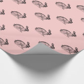 Papier Cadeau Papier d'enveloppement de lapin vintage inspiré (Coin)