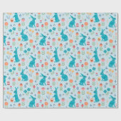 Papier Cadeau Papier d'enveloppement de lapins de Pâques (Plat)