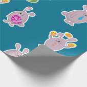 Papier Cadeau Papier d'enveloppement de lapins de Pâques