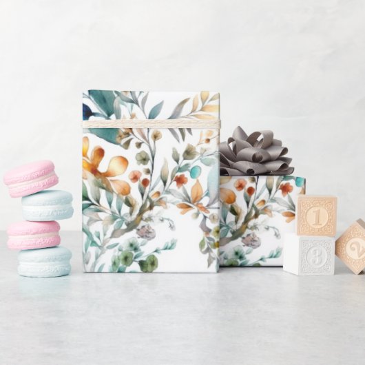 Papier Cadeau Papier d'enveloppement de l'aquarelle d'Aqua et de (Baby Shower)