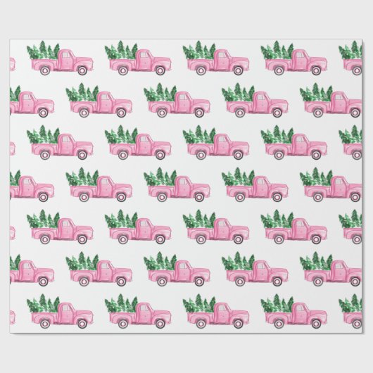 Papier Cadeau Papier d'enveloppement de l'arbre de Noël Pink Pic (Plat)