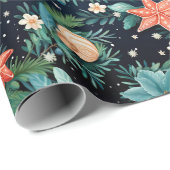 Papier Cadeau Papier d'enveloppement de l'étoile de Noël marin (Coin rond)