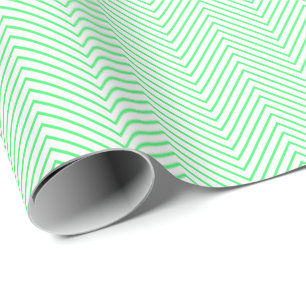 Papier Cadeau Papier d'enveloppement de ligne Chevron - Vert cla