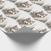 Papier Cadeau Papier d'enveloppement de loup d'hiver (Coin)