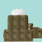 Papier Cadeau Papier d'enveloppement de luxe géométrique noir or