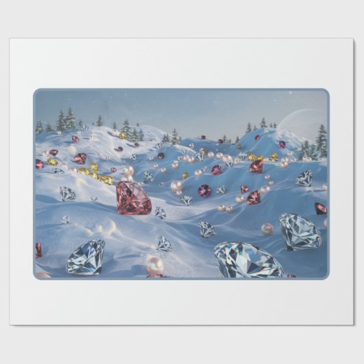 Papier Cadeau Papier d'enveloppement de luxe hiver moderne (Plat)