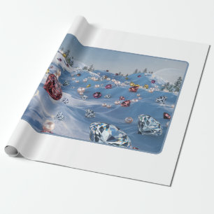 Papier Cadeau Papier d'enveloppement de luxe hiver moderne