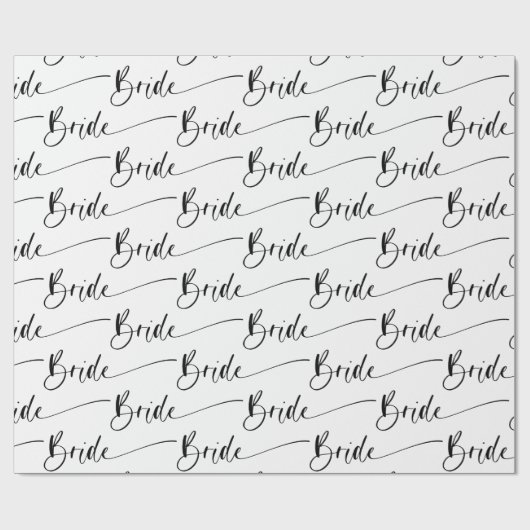 Papier Cadeau Papier d'enveloppement de mariée moderne en noir e (Plat)