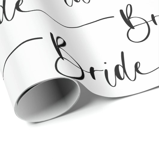 Papier Cadeau Papier d'enveloppement de mariée moderne en noir e (Coin rond)