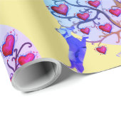 Papier Cadeau Papier d'enveloppement de matte, Coeurs Dachshund (Coin rond)