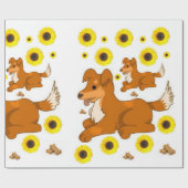 Papier Cadeau Papier d'enveloppement de matte de tournesol (Plat)