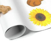 Papier Cadeau Papier d'enveloppement de matte de tournesol (Coin rond)