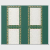 Papier Cadeau Papier d'enveloppement de matte doré et vert (Plat)