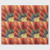 Papier Cadeau Papier d'enveloppement de matte Feuille à fleurs o (Plat)